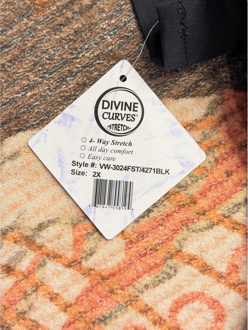 Divine Curves Scrub Set NWT 2X Black Medical Uniform Top & Pants Plus Size - Picture 5 of 9